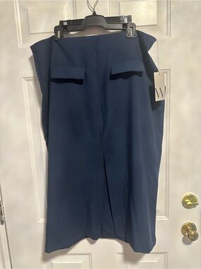Worthington Navy Midi Skirt